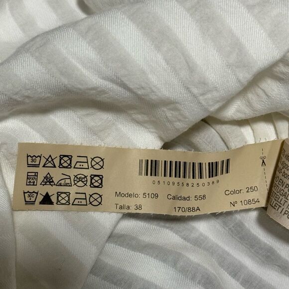 Massimo Dutti Women US 6 white viscose cotton Blend Long sleeve Dress Tunic - Picture 8 of 15